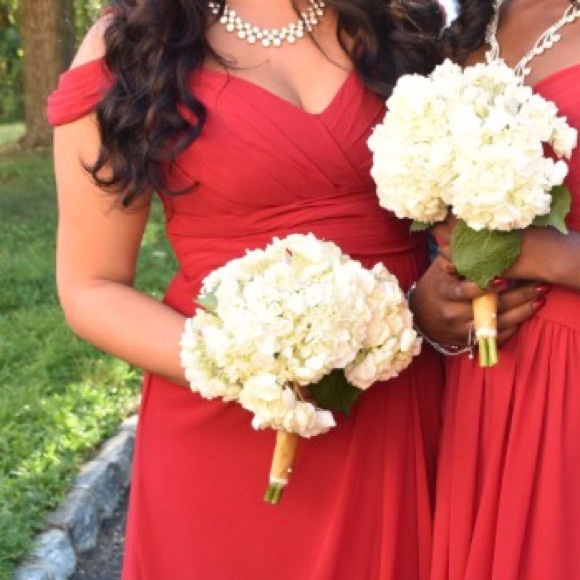 Bill Levkoff Dresses & Skirts - Beautiful Red off shoulder gown